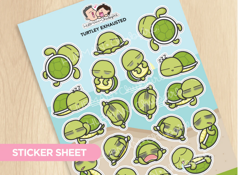 Turtley Exhausted | Big Sticker Sheet