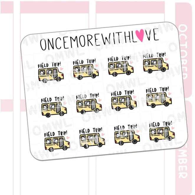 Mini BTS - Field Trip School Bus | Sticker Sheet