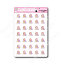 Kawaii Flamingo - Reading | Sticker Sheet