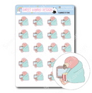 Kawaii Flamingo - TV Time | Sticker Sheet