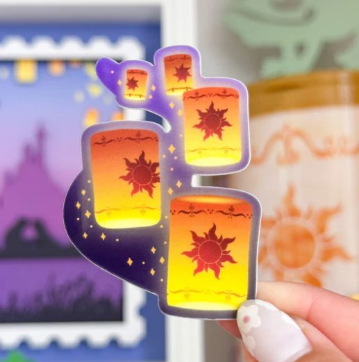 Floating Lanterns Glow in the Dark | Transparent Stickers