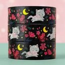 Floral Fluffy White Cat | Washi