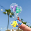 Flounder & Sebastian Balloon | Transparent Sticker