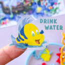 Drink Water Flounder | Transparent Sticker