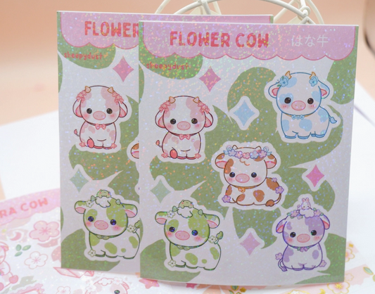 Cute Flower Cow | Sticker Sheet