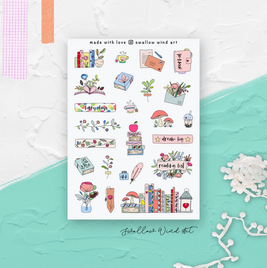 Flowers & Books | Sticker Sheet