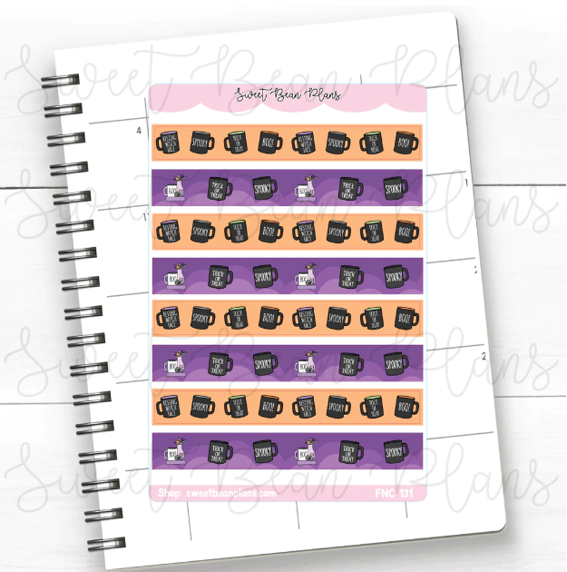 Halloween Mugs | Washi Strip Sticker Sheet