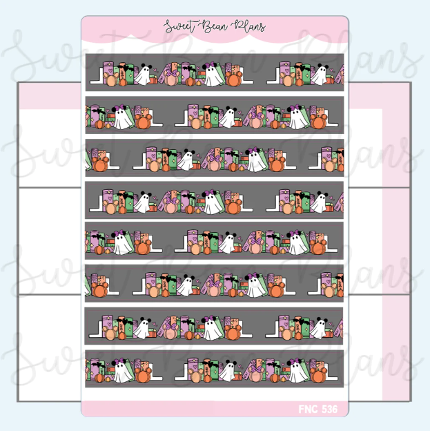 Not Scary Bookshelf | Washi Strip Sticker Sheet