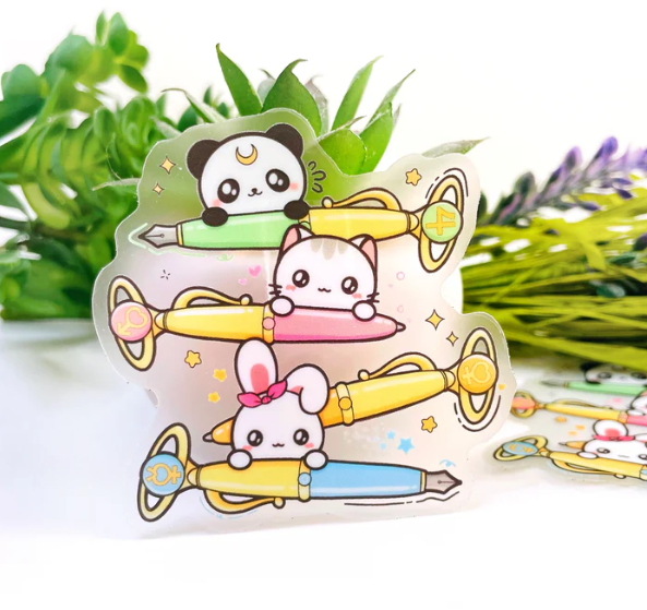 Moon Prism - Fountain Pen Character | Transparent Vinyl Sticker