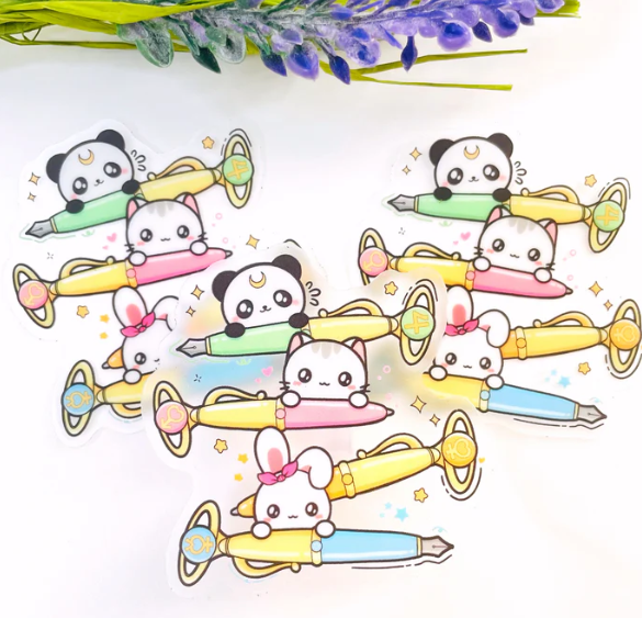 Moon Prism - Fountain Pen Character | Transparent Vinyl Sticker