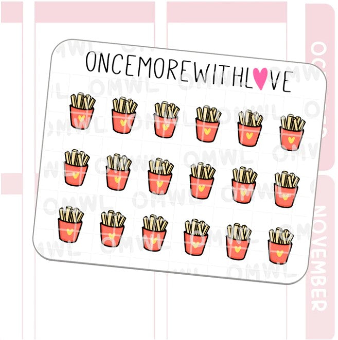 Mini - French Fries Doodle | Sticker Sheet