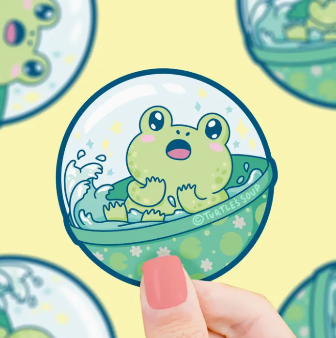 Frog Capsule Prize Toy | Vinyl Sticker