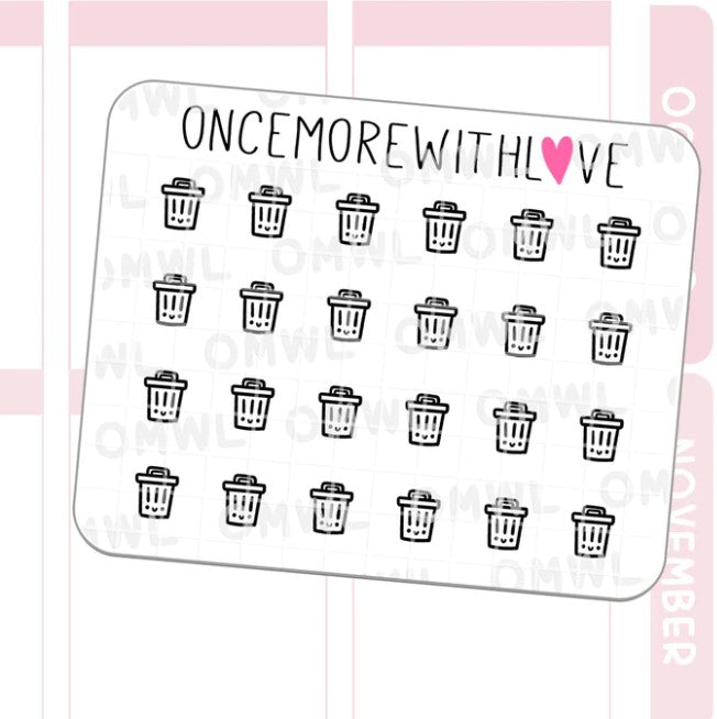 Mini Icons - Garbage Can | Sticker Sheet