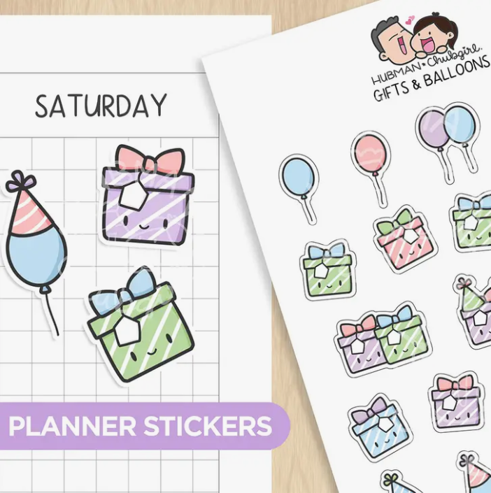 Gifts and Balloons | Sticker Sheet