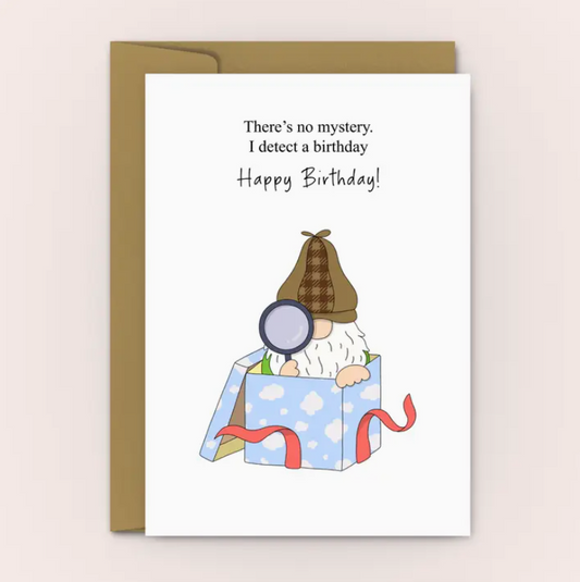 Detective Gnome Happy Birthday | Greeting Card