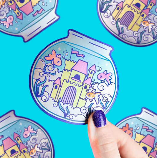 Goldfish Castle | Glitter Vinyl Sticker