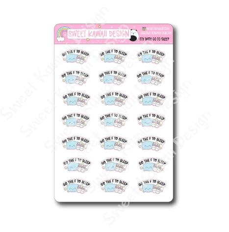 Kawaii Go to Sleep | Sticker Sheet