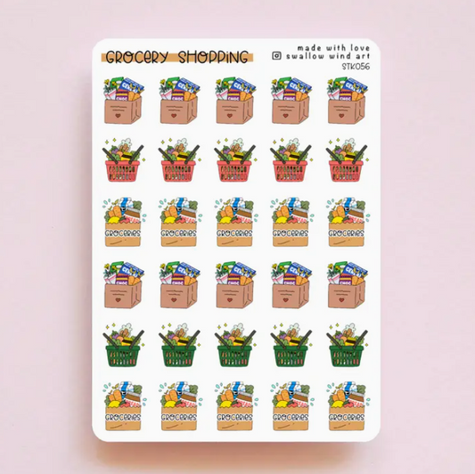 Grocery Shopping Baskets | Sticker Sheet