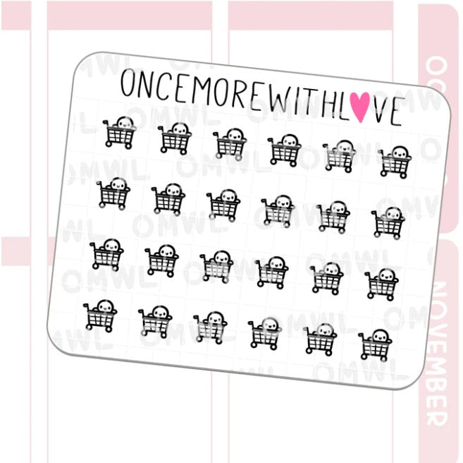 Mini Icons - Grocery Cart | Sticker Sheet
