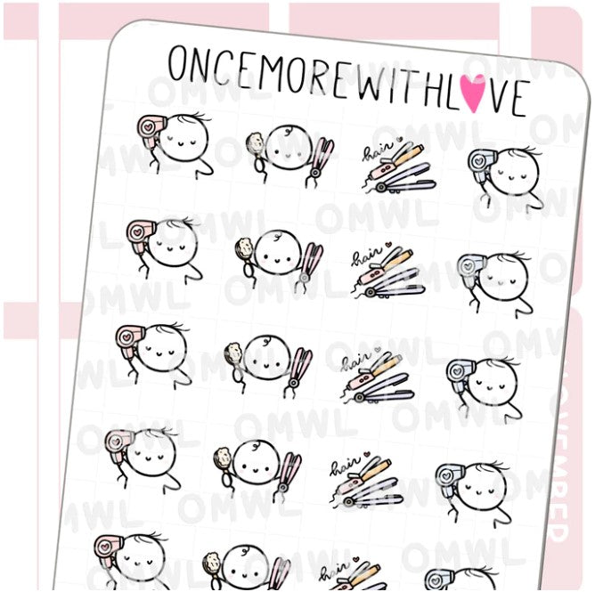 Hair Styling | Sticker Sheet