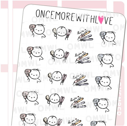 Hair Styling | Sticker Sheet