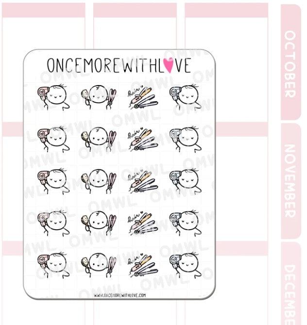 Hair Styling | Sticker Sheet