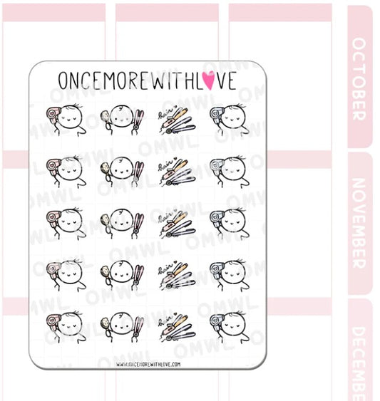 Hair Styling | Sticker Sheet