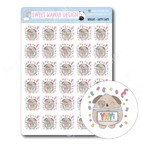 Kawaii Biscuit - Happy Days | Sticker Sheet