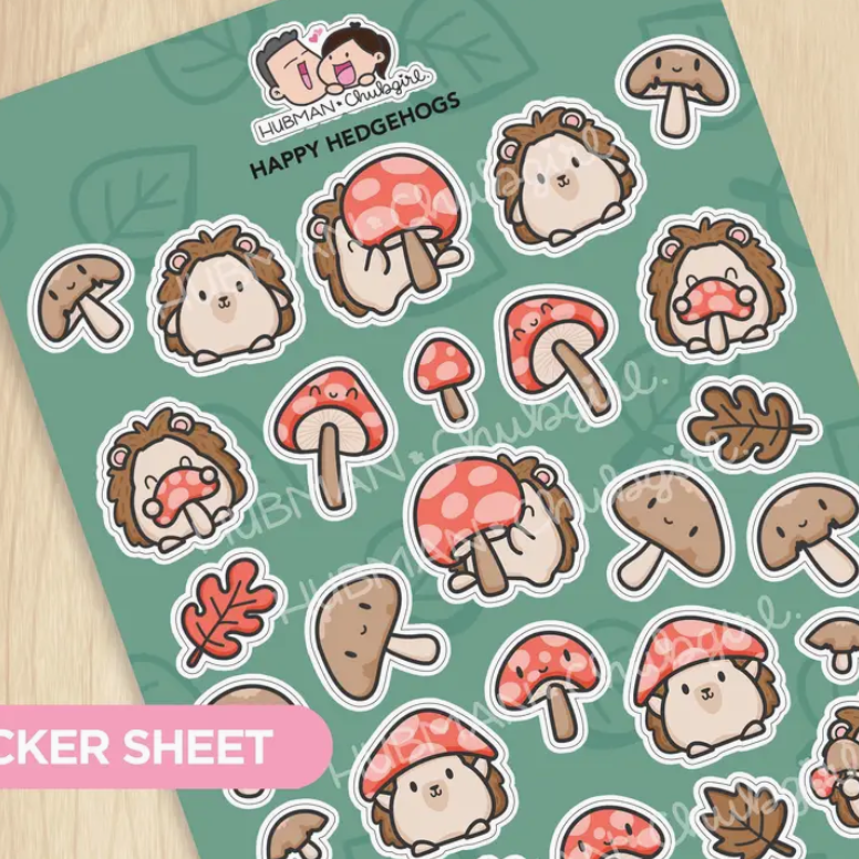 Happy Hedgehogs | Sticker Sheet