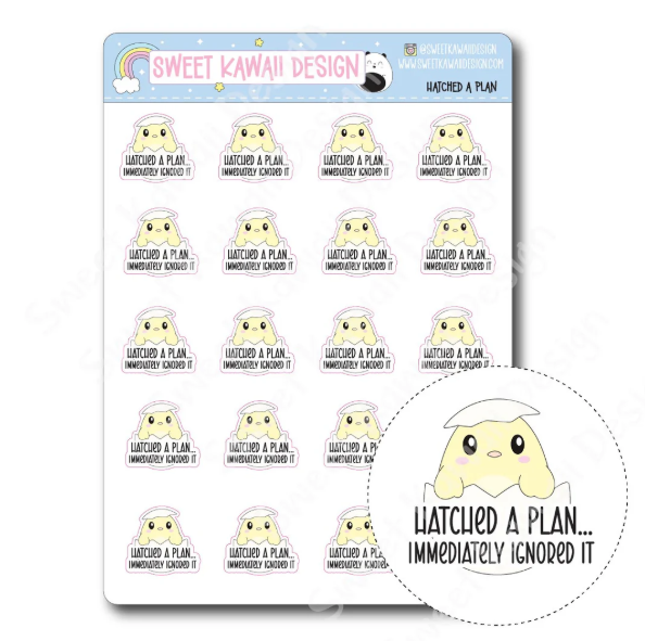 Kawaii Hatched a Plan | Sticker Sheet