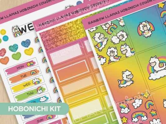 Rainbow Llama | Hobonichi Cousin Kit