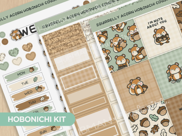 Squirrelly Acorn | Hobonichi Cousin Kit