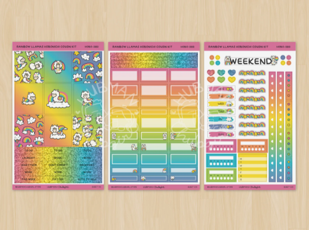 Rainbow Llama | Hobonichi Cousin Kit