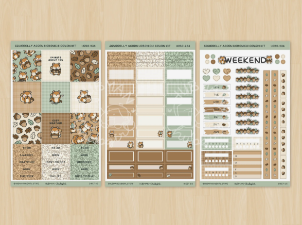 Squirrelly Acorn | Hobonichi Cousin Kit