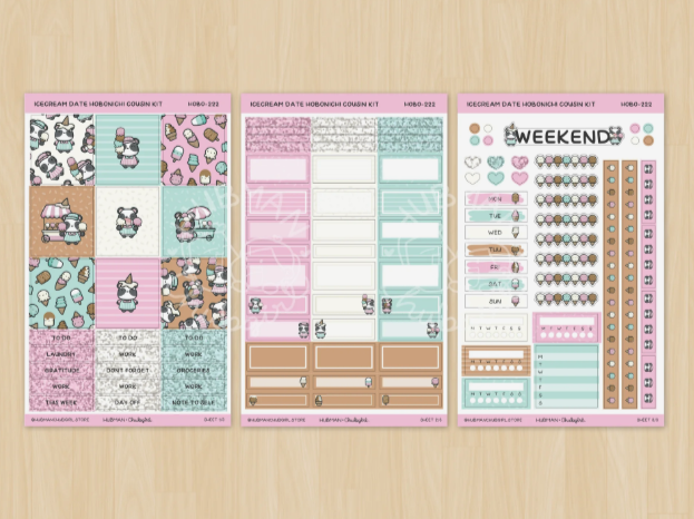 Icecream Date | Hobonichi Cousin Kit