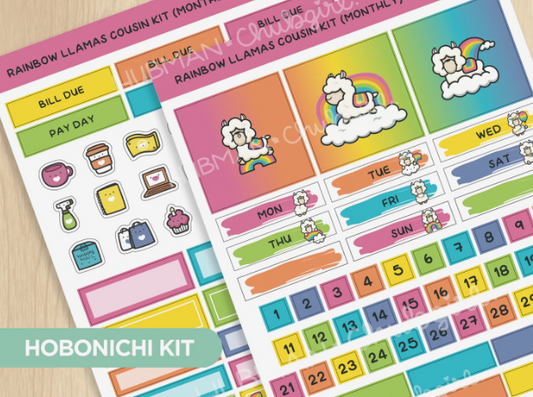 Rainbow Llama | Hobonichi Cousin MONTHLY Kit