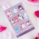 Pastel Heart Cats | Sticker Sheet