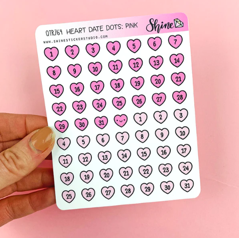 Heart Date Dot Stickers