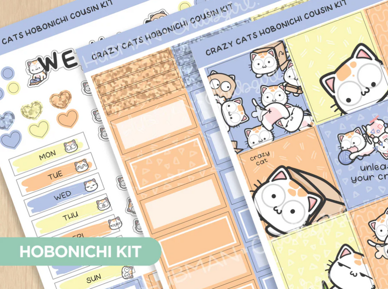 Crazy Cats | Hobonichi Cousin Weekly Kit