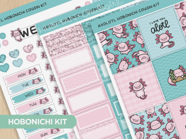 Happy Axolotl | Hobonichi Cousin Kit