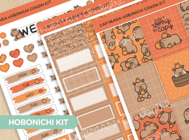 Autumn Capybaras | Hobonichi Cousin Weekly Kit