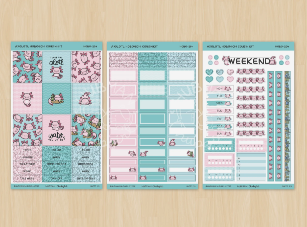Happy Axolotl | Hobonichi Cousin Kit