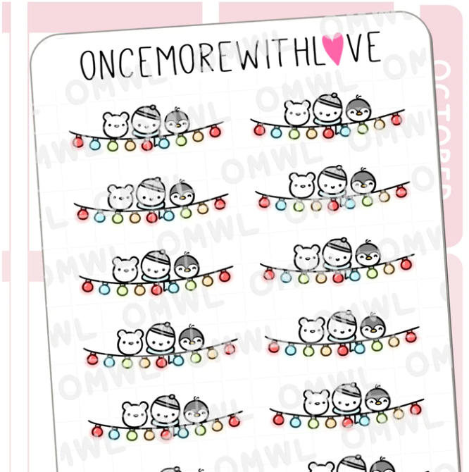 Holiday Critters Banners | Sticker Sheet