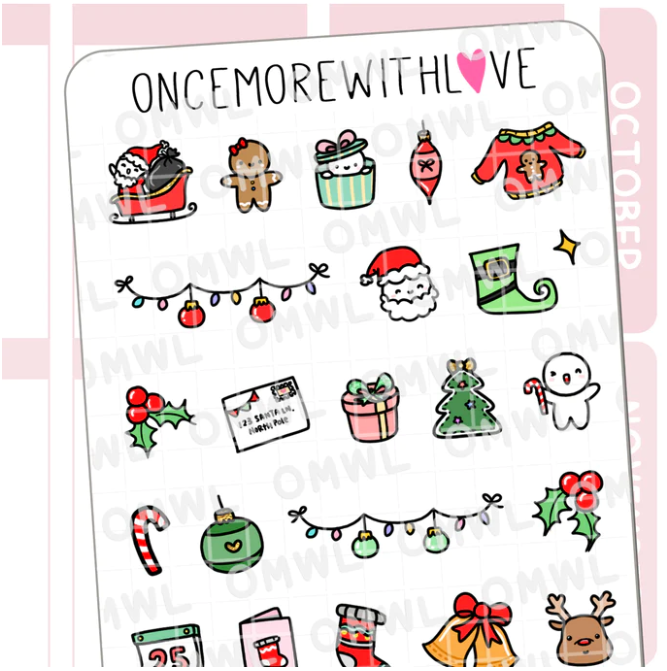 Holiday Doodle Deco | Sticker Sheet