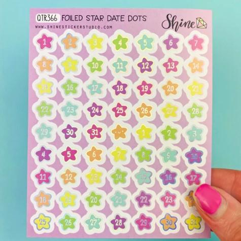 Holographic Foiled Star Date | Sticker Sheet