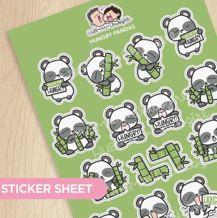 Hungry Pandas | Sticker Sheet