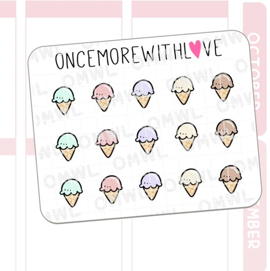 Mini - Ice Cream Cone Doodle | Sticker Sheet
