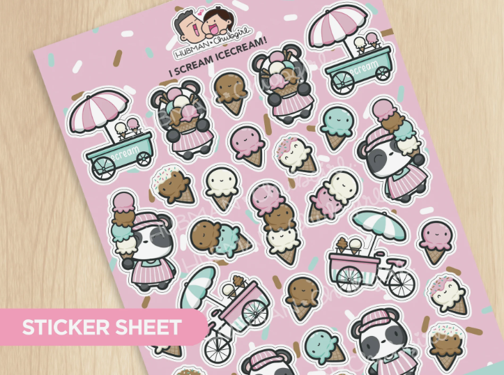 I Scream Icecream! | Big Sticker Sheet