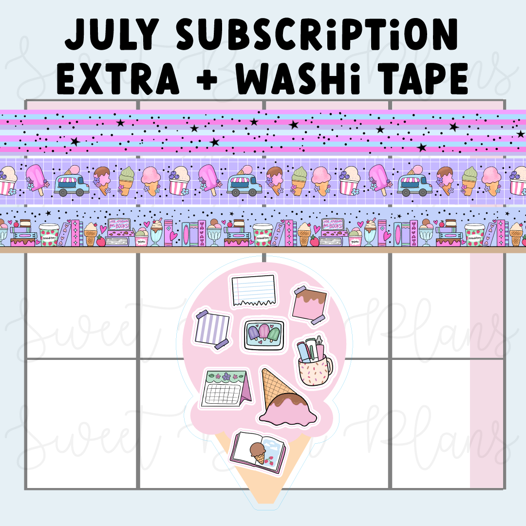 Sweet Bean Plans | JULY 2026 WASHI & STICKER Subscription