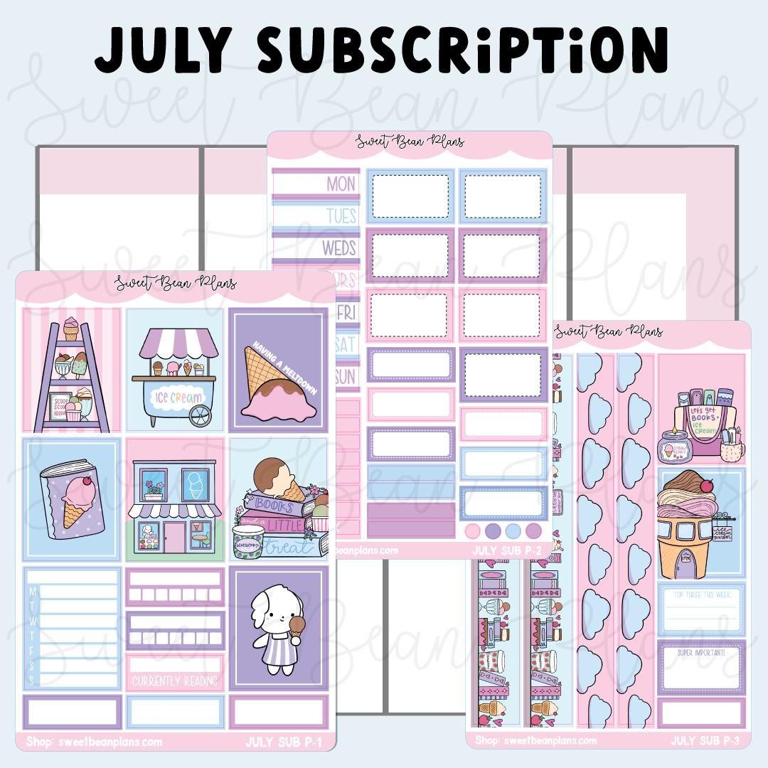 Sweet Bean Plans | JULY 2026 WASHI & STICKER Subscription